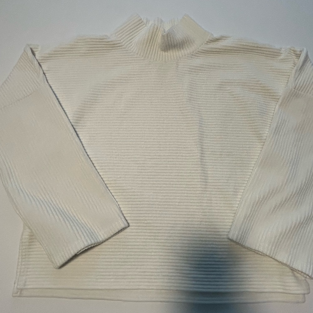 Madewell Texture and Thread Corduroy Cream Long Sleeve Top